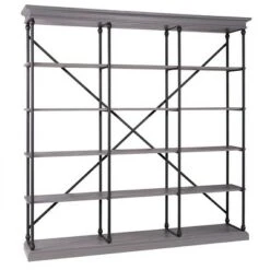 84" Belvidere 5 Shelf Wide Bookshelf - Inspire Q Ivory White -Bookshelves Sales Shop unnamed file 5426