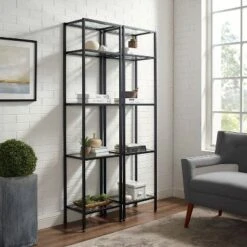 73" 2pc Aimee Narrow Etagere Set Oil Rubbed Bronze - Crosley -Bookshelves Sales Shop unnamed file 5431