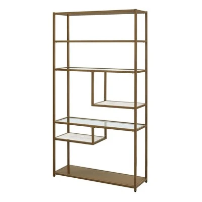 72" EOS Geometric Bookshelf Etagere Brass - Dorel Living 3 72" EOS Geometric Bookshelf Etagere Brass - Dorel Living