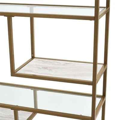 72" EOS Geometric Bookshelf Etagere Brass - Dorel Living 4 72" EOS Geometric Bookshelf Etagere Brass - Dorel Living - Image 2