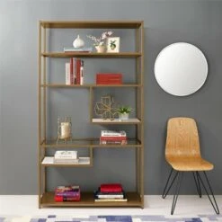 72" EOS Geometric Bookshelf Etagere Brass - Dorel Living 7 72" EOS Geometric Bookshelf Etagere Brass - Dorel Living -Bookshelves Sales Shop unnamed file 5435