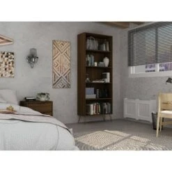 Rockefeller 5 Shelf Bookcase - Manhattan Comfort Tatiana Midnight Blue -Bookshelves Sales Shop unnamed file 5463