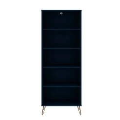 Rockefeller 5 Shelf Bookcase - Manhattan Comfort Tatiana Midnight Blue -Bookshelves Sales Shop unnamed file 5471