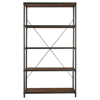 72" Webster 4 Shelf Mixed Media Bookshelf Black - Inspire Q 3 72" Webster 4 Shelf Mixed Media Bookshelf Black - Inspire Q