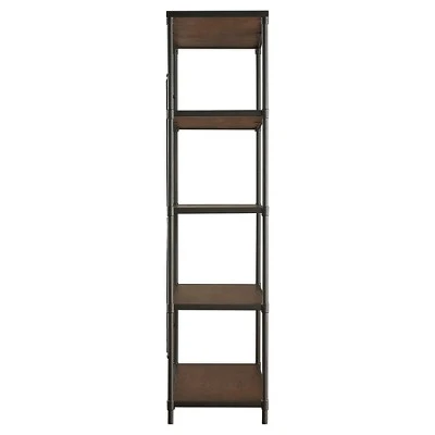 72" Webster 4 Shelf Mixed Media Bookshelf Black - Inspire Q 4 72" Webster 4 Shelf Mixed Media Bookshelf Black - Inspire Q - Image 2