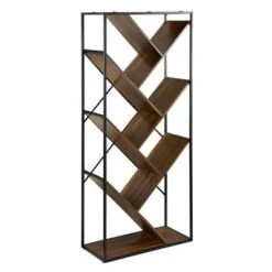 Bookshelves Sales Shop 25 68" Anti Gravity Inverted V Bookshelf - Saracina Home Dark Walnut