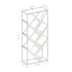 68" Anti Gravity Inverted V Bookshelf - Saracina Home Dark Walnut -Bookshelves Sales Shop unnamed file 5532