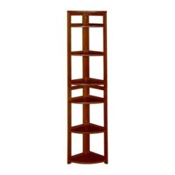 Bookshelves Sales Shop 21 Cakewalk High Corner Folding Bookcase - Regency Cherry