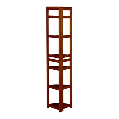 Cakewalk High Corner Folding Bookcase - Regency Cherry 3 Cakewalk High Corner Folding Bookcase - Regency Cherry - Image 2