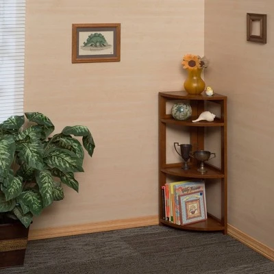 Cakewalk High Corner Folding Bookcase - Regency Cherry 6 Cakewalk High Corner Folding Bookcase - Regency Cherry - Image 5