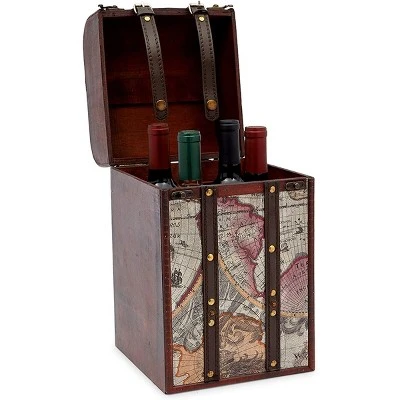 Okuna Outpost Wooden 4 Bottles Travel Wine for Storage Bar Accessory, World Map Design, 8. x 8.5 x 13.8 in. 2 Okuna Outpost Wooden 4 Bottles Travel Wine for Storage Bar Accessory, World Map Design, 8. x 8.5 x 13.8 in. -Bookshelves Sales Shop unnamed file 5564