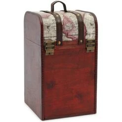 Okuna Outpost Wooden 4 Bottles Travel Wine for Storage Bar Accessory, World Map Design, 8. x 8.5 x 13.8 in. -Bookshelves Sales Shop unnamed file 5569