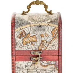 Okuna Outpost Single Wooden Wine Box Bottle Holder World Map Treasure Chest Gift Box Storage Bar Accessory -Bookshelves Sales Shop unnamed file 5572