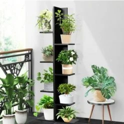 Costway 7-Tier Bookshelf Bookcase Plant Display Shelf Rack Storage Holder Wooden Black -Bookshelves Sales Shop unnamed file 559