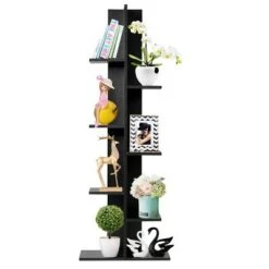 Costway 7-Tier Bookshelf Bookcase Plant Display Shelf Rack Storage Holder Wooden Black -Bookshelves Sales Shop unnamed file 564