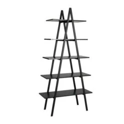 Modern Industry Metal/Wooden 5 Tier 'A' Frame Bookcase and Shelves - Glitzhome Black -Bookshelves Sales Shop unnamed file 575