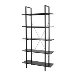 Modern Industry Metal/Wooden 5 Tier Bookcase and Shelves - Glitzhome Black -Bookshelves Sales Shop unnamed file 602