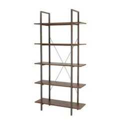 Modern Industry Metal/Wooden 5 Tier Bookcase and Shelves - Glitzhome Black -Bookshelves Sales Shop unnamed file 603