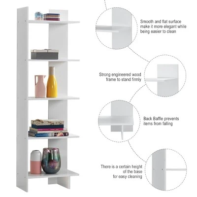 Costway 5-Tier Bookcase Storage Open Shelves Display Unit Room Divider 7 Costway 5-Tier Bookcase Storage Open Shelves Display Unit Room Divider - Image 5