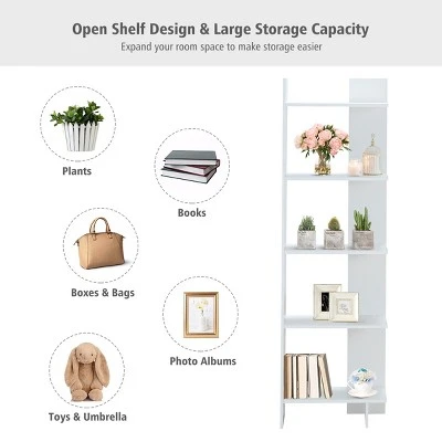 Costway 5-Tier Bookcase Storage Open Shelves Display Unit Room Divider 8 Costway 5-Tier Bookcase Storage Open Shelves Display Unit Room Divider - Image 6