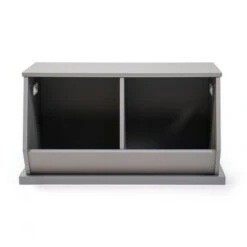 Wood Toy Storage Cubby and Kids' Bookcase Gray - Humble Crew
