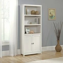 71" Cottage Road Library with Doors Soft White - Sauder -Bookshelves Sales Shop unnamed file 679
