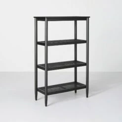 Hearth & Hand W/Magnolia Furniture Wood & Cane Tall 4-Shelf Bookcase - Hearth & Hand™ with Magnolia Black -Bookshelves Sales Shop unnamed file 692