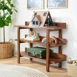 Hearth & Hand W/Magnolia Furniture Lipped 3-Shelf Wood Console Brown - Hearth & Hand™ with Magnolia