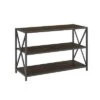 25.62" X Frame Metal and Wood Media Bookshelf - Saracina Home Barnwood -Bookshelves Sales Shop unnamed file 717