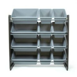 Sumatra Toy Storage Organizer with Storage Bins Espresso/Gray - Humble Crew