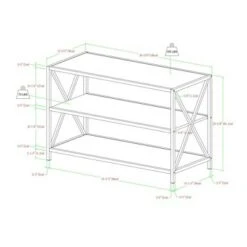 25.62" X Frame Metal and Wood Media Bookshelf - Saracina Home Barnwood -Bookshelves Sales Shop unnamed file 722
