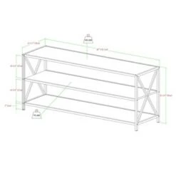Modern Farmhouse X Frame Metal and Wood Media Bookshelf - Saracina Home Barnwood -Bookshelves Sales Shop unnamed file 733