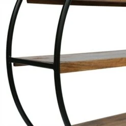 37.5" Dundas Handcrafted Industrial Circular Mango Wood Shelf Natural/Black - Christopher Knight Home -Bookshelves Sales Shop unnamed file 777