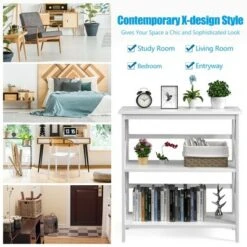 Costway 3-Tier Bookshelf Wooden Open Storage Bookcase for Home Office WhiteBlackCoffeeNatural -Bookshelves Sales Shop unnamed file 785