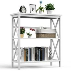 Costway 3-Tier Bookshelf Wooden Open Storage Bookcase for Home Office WhiteBlackCoffeeNatural -Bookshelves Sales Shop unnamed file 787