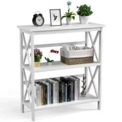 Costway 3-Tier Bookshelf Wooden Open Storage Bookcase for Home Office WhiteBlackCoffeeNatural -Bookshelves Sales Shop unnamed file 788