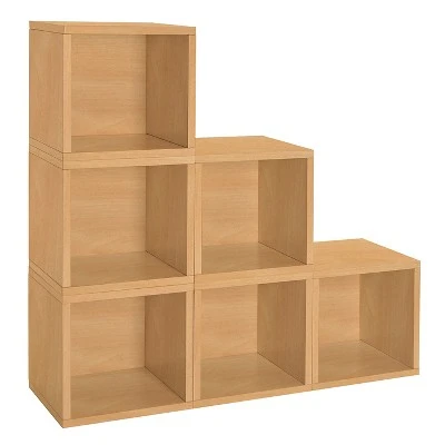 Way Basics Eco Stackable Vinyl Record Storage Cube Natural Wood Grain 10 Way Basics Eco Stackable Vinyl Record Storage Cube Natural Wood Grain - Image 8