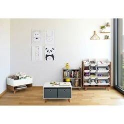 Morgan Mid-Century Bookshelf Caddy and Toy Storage with Shelf Wood/White - Humble Crew -Bookshelves Sales Shop unnamed file 809