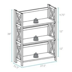 3 Shelf X Design Folding Bookcase - Flora Home Black -Bookshelves Sales Shop unnamed file 814