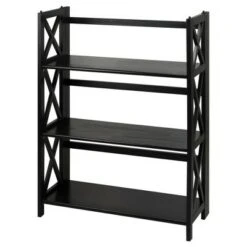 3 Shelf X Design Folding Bookcase - Flora Home Black -Bookshelves Sales Shop unnamed file 815
