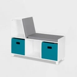 RiverRidge Home Kids' Book Nook Collection Cubby Storage Bench with 2 Bins - RiverRidge Gray -Bookshelves Sales Shop unnamed file 826