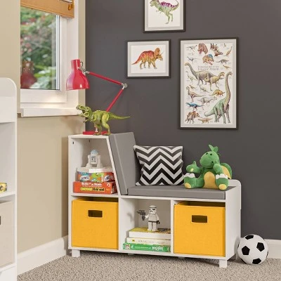 RiverRidge Home Book Nook Kids' Storage Bench with Cubbies - RiverRidge 7 RiverRidge Home Book Nook Kids' Storage Bench with Cubbies - RiverRidge - Image 5