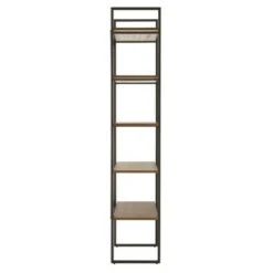 Nathyn 5 Shelf X Back Metal Post Bookshelf - Inspire Q Walnut Brown -Bookshelves Sales Shop unnamed file 845