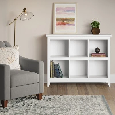 37.2" Carson 6 Bin Organizer Bookcase - Threshold White 3 37.2" Carson 6 Bin Organizer Bookcase - Threshold White