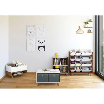 Morgan Mid-Century 2 Shelf Bookcase Wood/White - Humble Crew 7 Morgan Mid-Century 2 Shelf Bookcase Wood/White - Humble Crew - Image 5