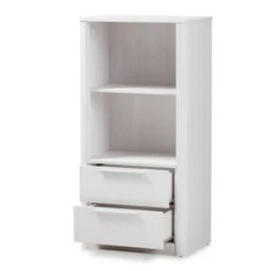 15.47" 2 Drawer Carlingford Modern and Contemporary Whitewashed Wood Bookshelf White - Baxton Studio