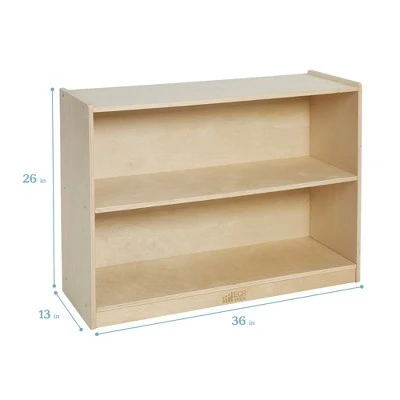 ECR4Kids Birch 2 Shelf Storage Cabinet with Back, Wood Book Shelf Organizer 3 ECR4Kids Birch 2 Shelf Storage Cabinet with Back, Wood Book Shelf Organizer
