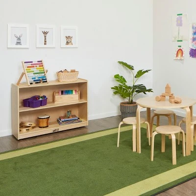 ECR4Kids Birch 2 Shelf Storage Cabinet with Back, Wood Book Shelf Organizer 7 ECR4Kids Birch 2 Shelf Storage Cabinet with Back, Wood Book Shelf Organizer - Image 5