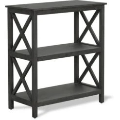 26.4" Thompson 2 Tier Shelf Dark Gray - ClickDecor