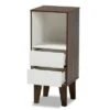 31.22" Senja Two-Tone Finished Wood 2 Drawer Bookcase White/Walnut - Baxton Studio -Bookshelves Sales Shop unnamed file 930